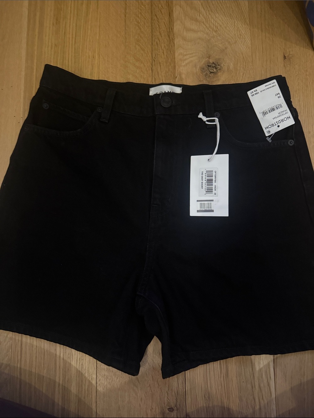Frame Denim Black High-Rise Jean Shorts